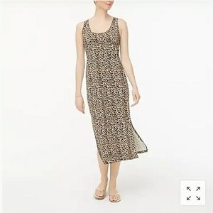 J. Crew factory leopard cotton midi dress large